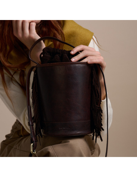 Sac Seau Petit Roma en Cuir à Franges | MONPIEL