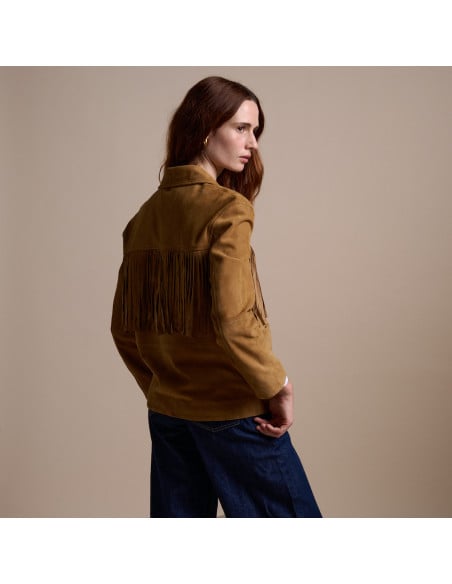 Wildlederjacke mit Fransen | MONPIEL
