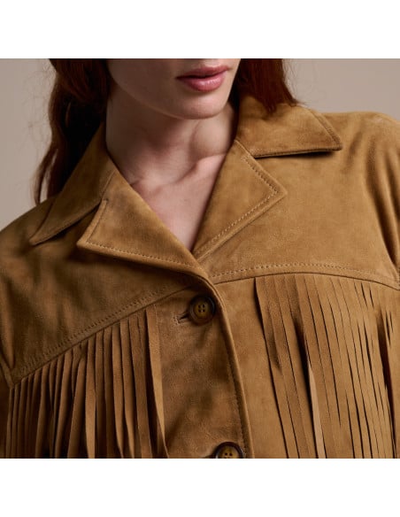 Giacca in Pelle scamosciata con Frange | MONPIE