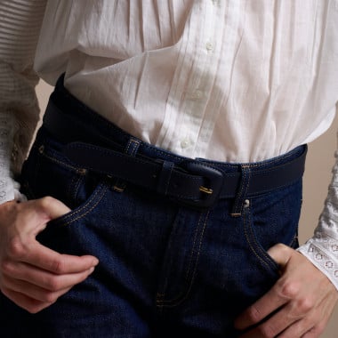 Ceinture en cuir femme avec boucle doublée de peau | MONPIEL 2