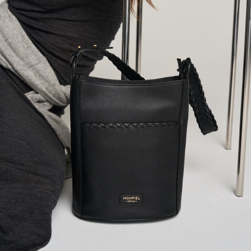 Champanera Leather Bag with Shoulder Strap and Topstitching