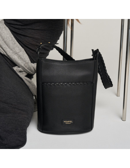 Champanera Leather Bag with Shoulder Strap and Stitching