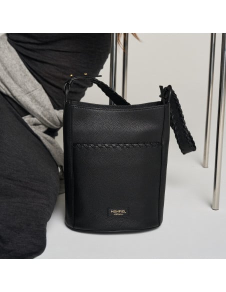 Champanera Leather Bag with Stitched Handle