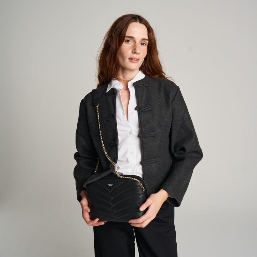 Quilted Leather Bag with Gold Chain | MONPIEL