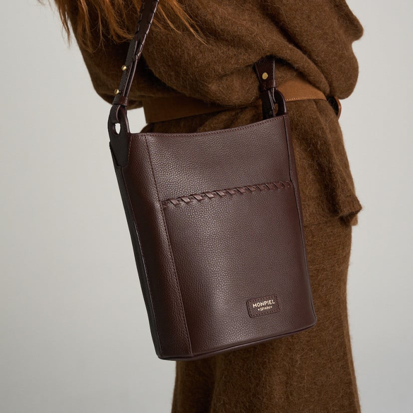 Champanera Leather Bag with Stitched Handle