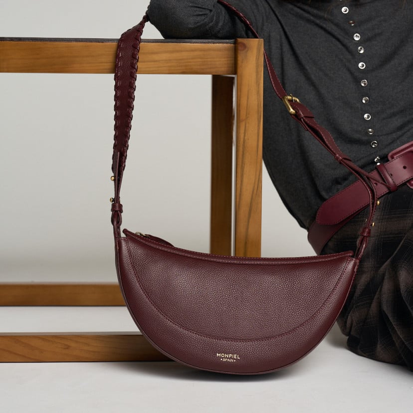 Sac Gaucho en cuir avec anse surpiquée