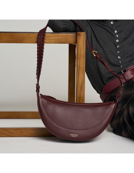 Gaucho-Ledertasche mit gestepptem Henkel