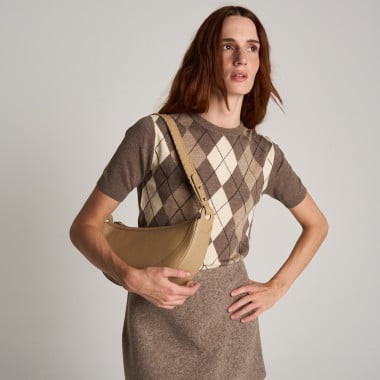Borsa Gaucho in pelle con manico impunturato 2