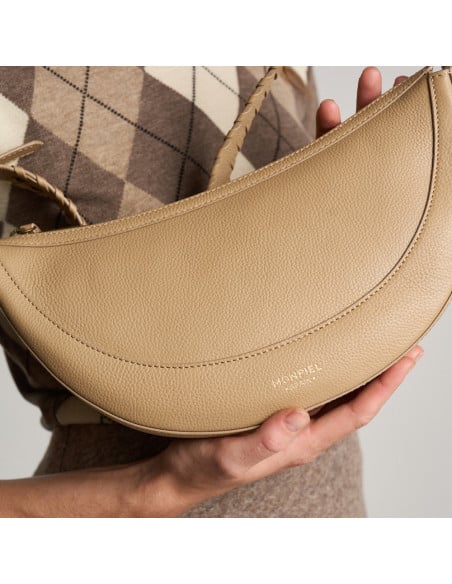 Gaucho-Ledertasche mit gestepptem Henkel