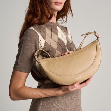 Gaucho-Ledertasche mit gestepptem Henkel