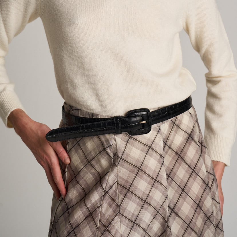 Ceinture en cuir femme avec boucle doublée de peau | MONPIEL
