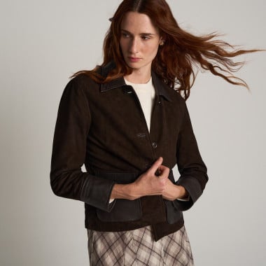 Veste vintage en daim et cuir nappa 2