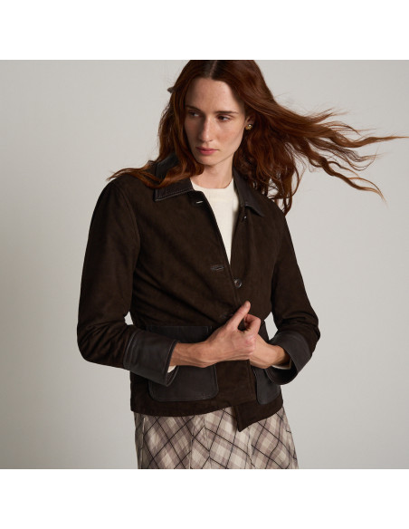 Chaqueta de Piel Vintage Ante y Napa