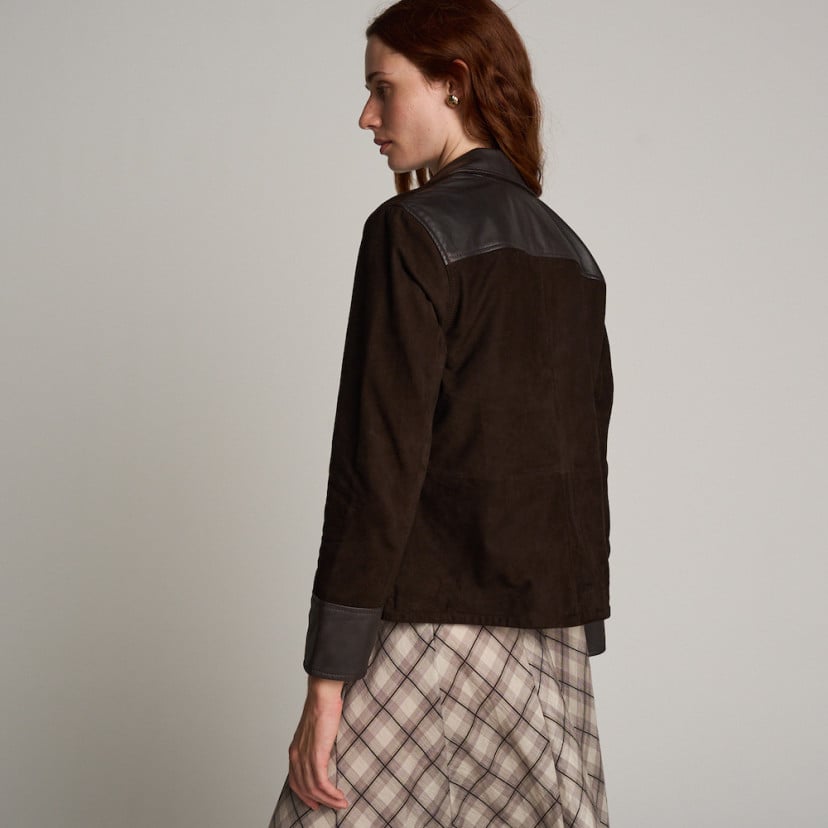 Chaqueta de Piel Vintage Ante y Napa