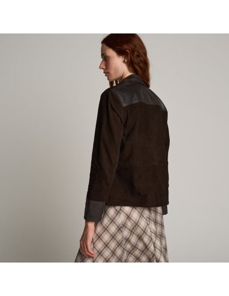 Giacca vintage in camoscio e nappa