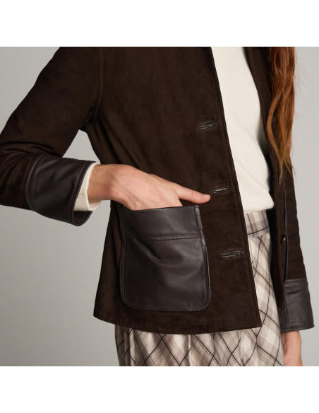 Chaqueta de Piel Vintage Ante y Napa