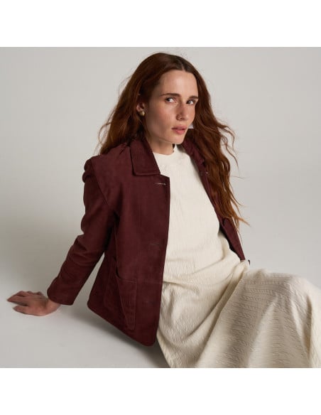 Lederjacke für Damen mit Nähten | MONPIEL