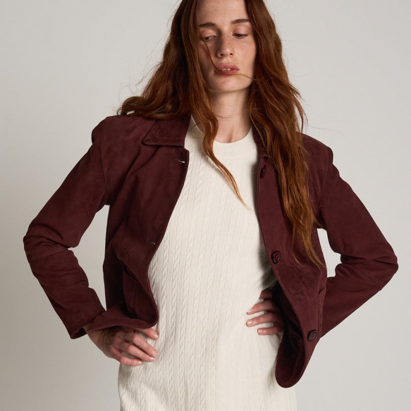 Lederjacke für Damen mit Nähten | MONPIEL
