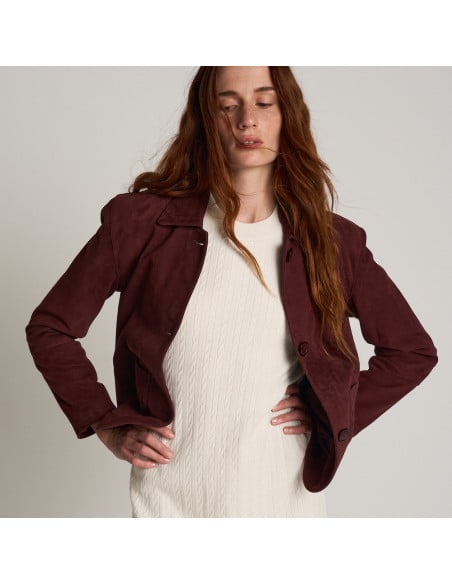 Lederjacke für Damen mit Nähten | MONPIEL