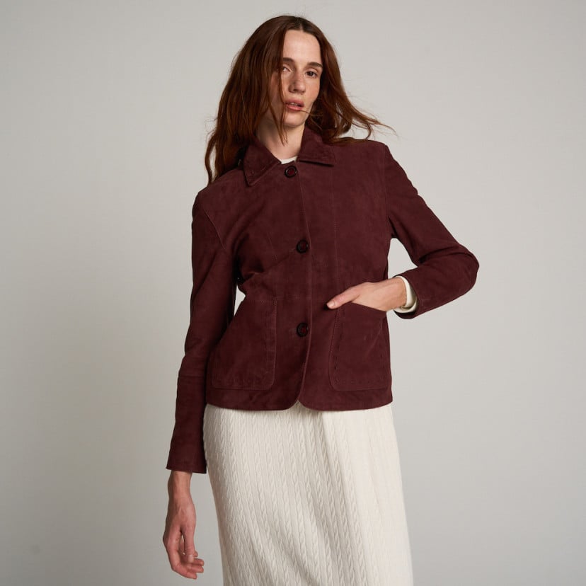 Giacca in Pelle da Donna con Cuciture | MONPIEL