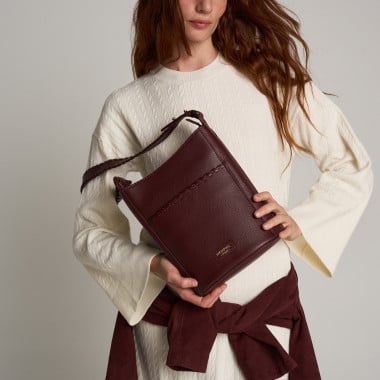 Bolso de Piel Champanera Asa Costuras