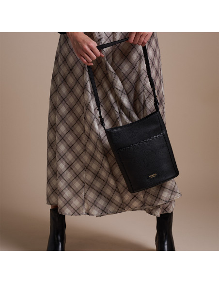 Sac Champanera en cuir avec bandoulière et surpiqûres