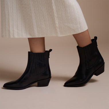Vera Women’s Leather Cowboy Ankle Boot