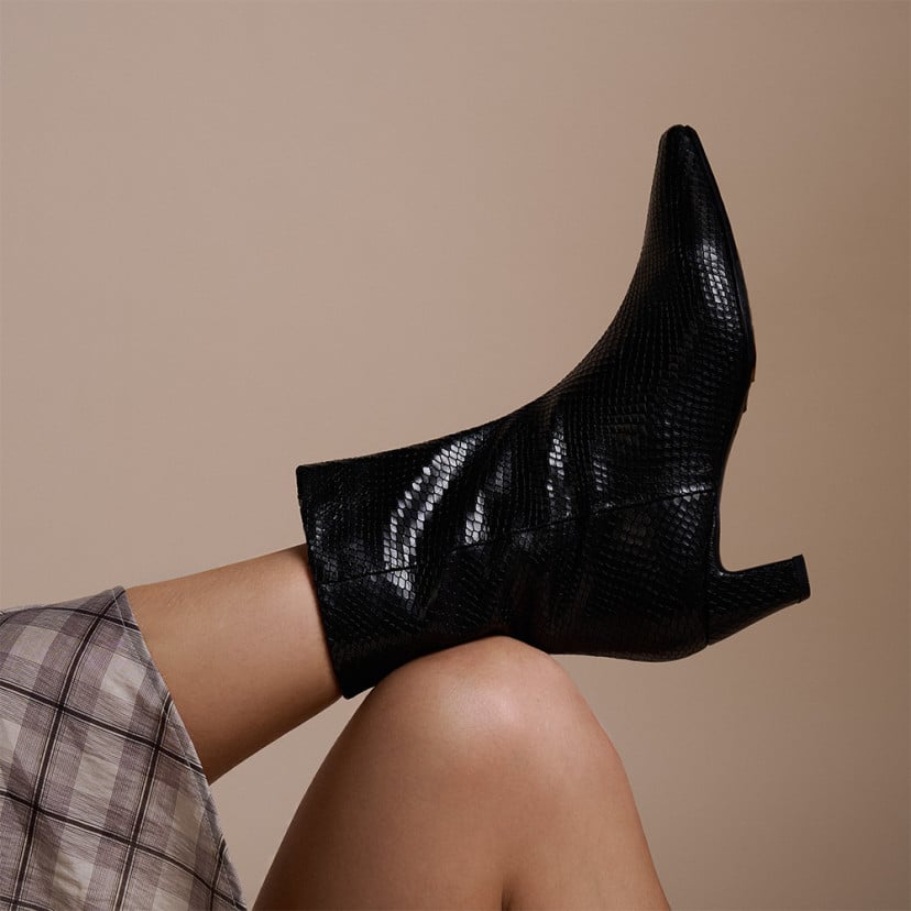 Elisa Women’s Leather Ankle Boot with Heel