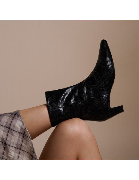 Bottine Elisa pour femme en cuir avec talon