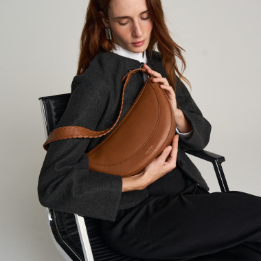 Gaucho-Ledertasche mit gestepptem Henkel 2