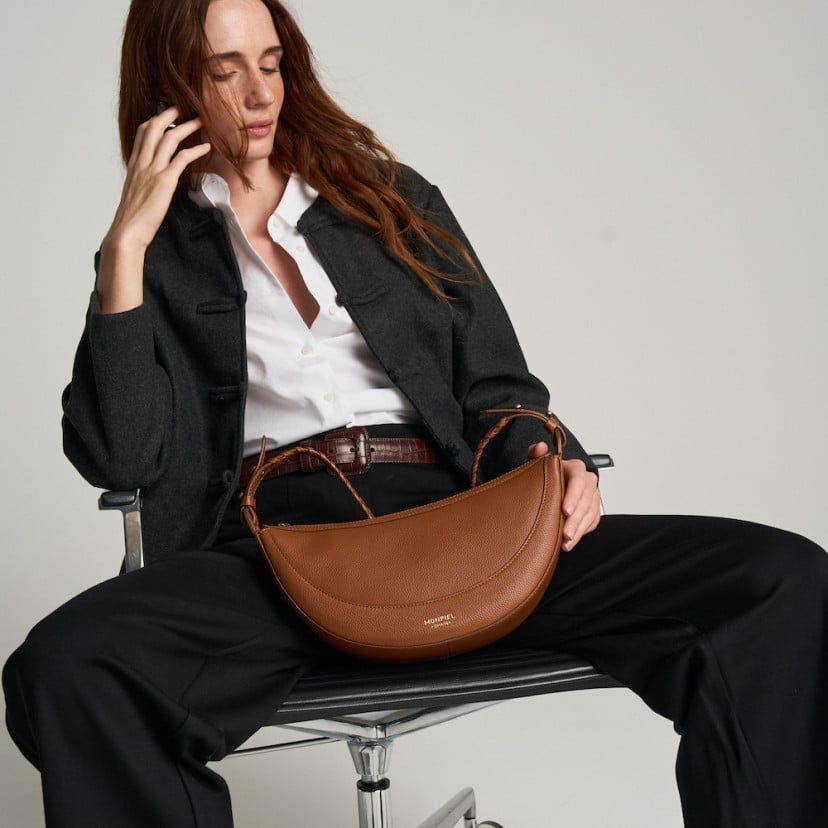 Gaucho Leather Bag with Stitched Handle