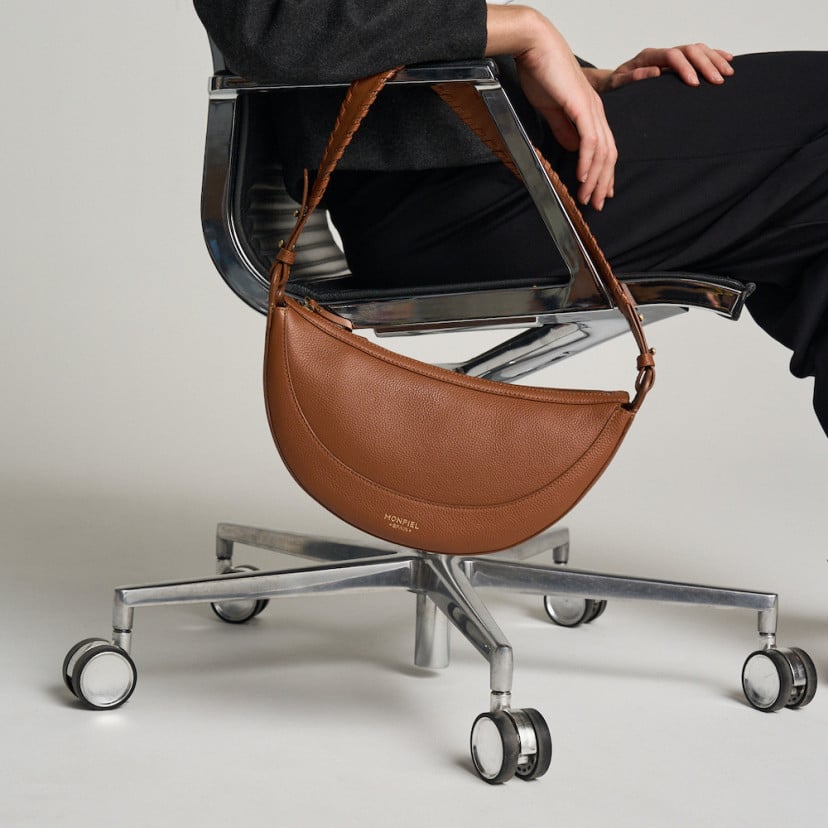 Sac Gaucho en cuir avec anse surpiquée