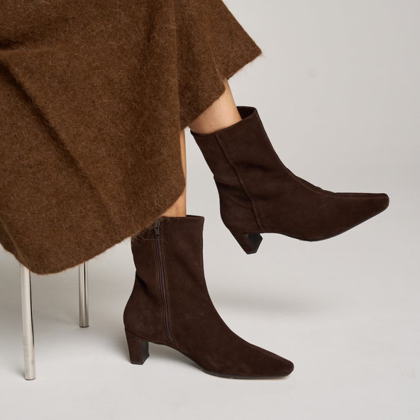 Damen-Lederstiefelette Elisa mit Absatz