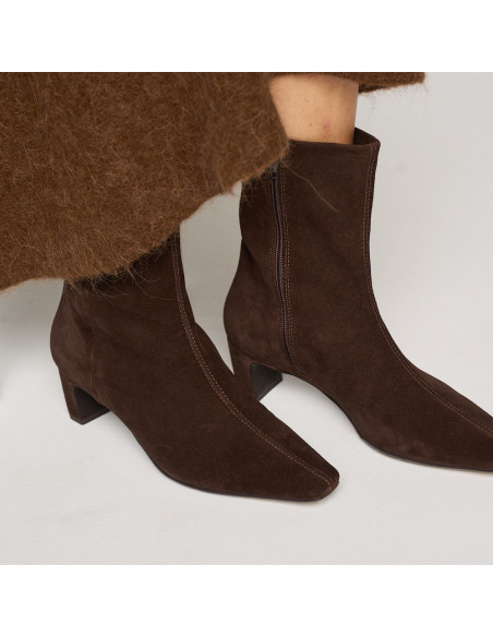 Bottine Elisa pour femme en cuir avec talon