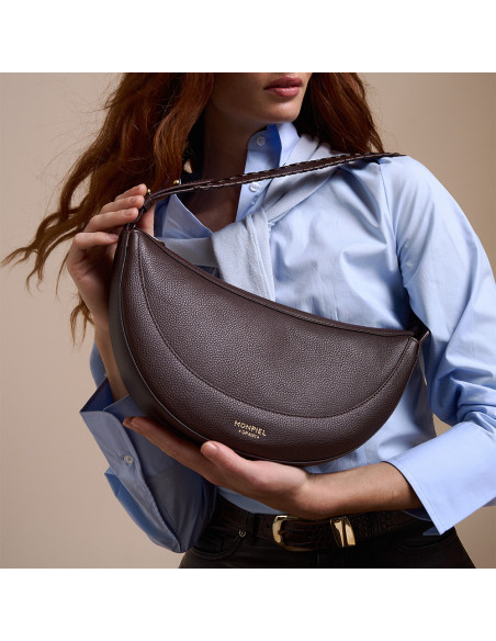 Gaucho Leather Bag with Topstitched Handle