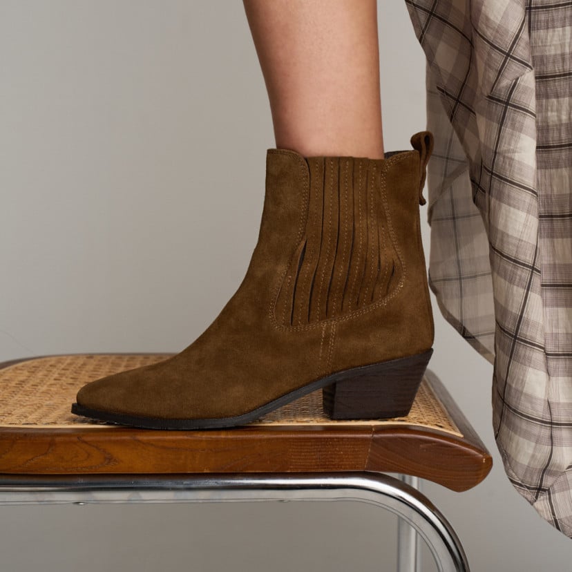 Bottine cowboy Vera en cuir pour femme