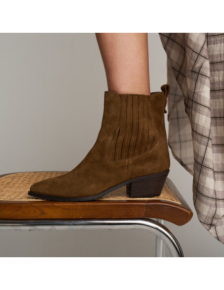 Bottine cowboy Vera en cuir pour femme