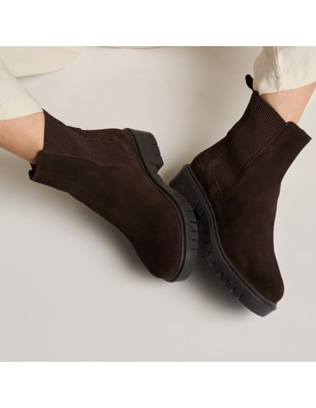 Stivaletto Chelsea Bianca con suola track