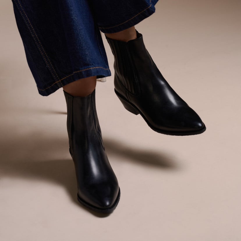 Vera Women’s Leather Cowboy Ankle Boot