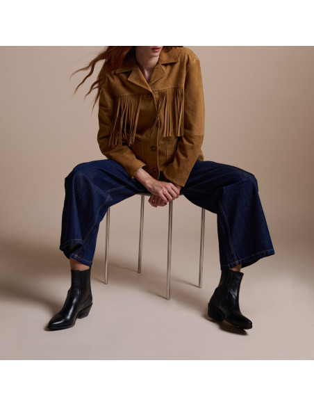 Bottine cowboy Vera en cuir pour femme