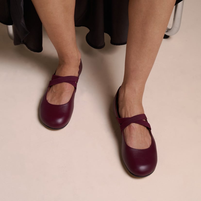 Pauline Barefoot Ballet Flat with Elastic Straps